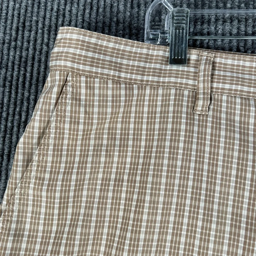Adidas Mens Shorts 40 Brown Plaid Chino Golf 11